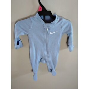 Nike‎ Baby Boys Light Blue Footed Sleeper Zipper Romper Newborn
